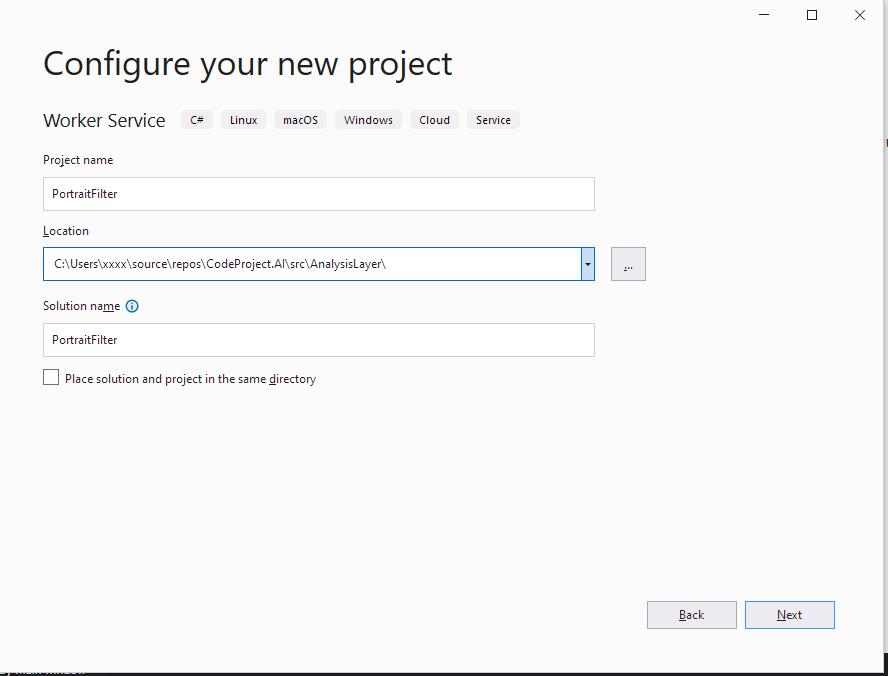 Project Configuration Dialog