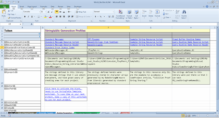 main Resource Script Generator worksheet