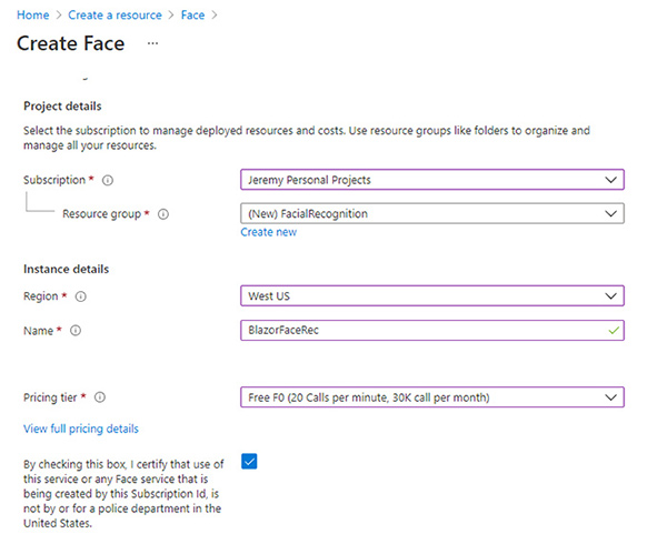 Azure Face API