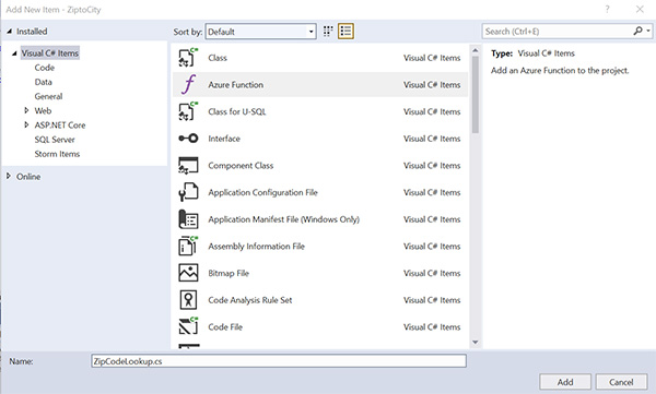 Creating a Microservice with Azure Functions and SQLite