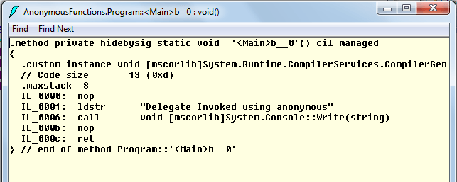 Anonymous Function via CLR