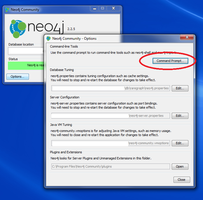 Neo4J command prompt