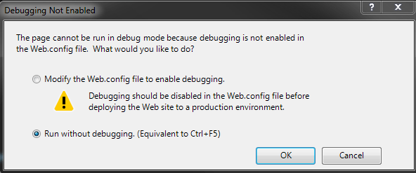 Run without debugging