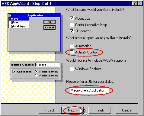 Client / MFC Appwizard - Step 2 of 4
