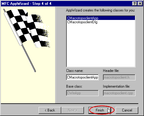 Client / MFC Appwizard - Step 4 of 4