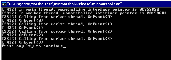 Console window - calls from one apartment into another