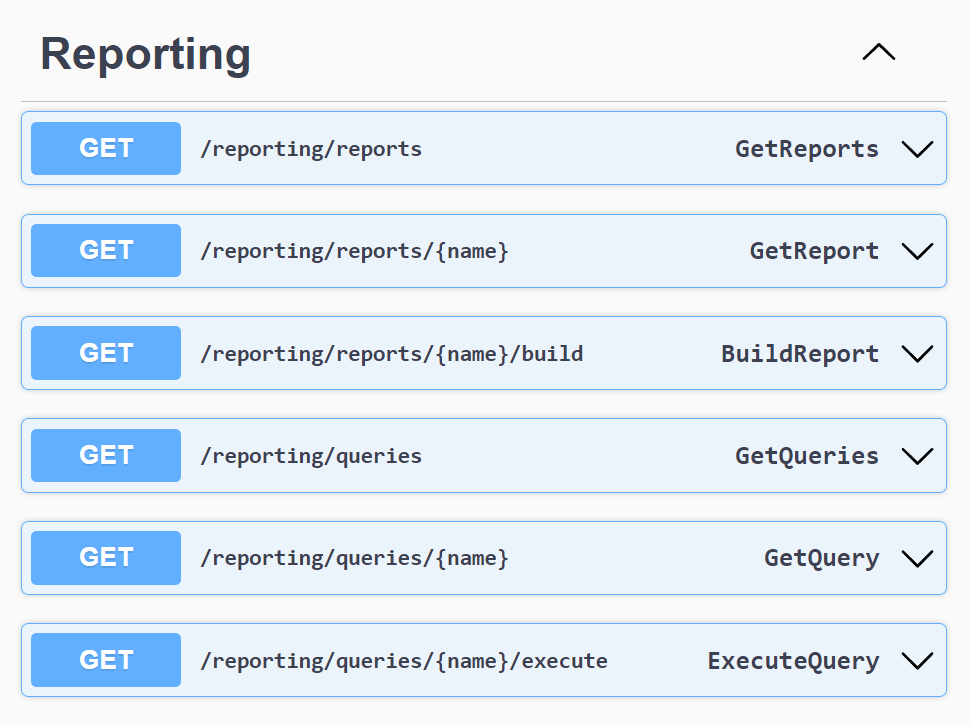 REST API Reporting Swagger