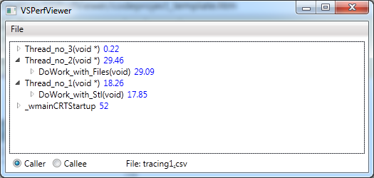 VsPerfView - Callee view