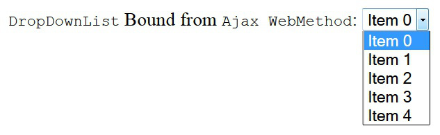 DropDownList Bound from Ajax WebMethod