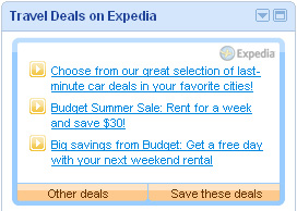 IGoogle Gadget for Expedia Deals