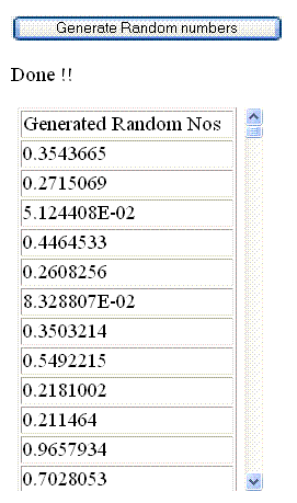 Generating Random nos using AJAX