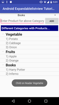 Android ExpandablelistView Tutorial
