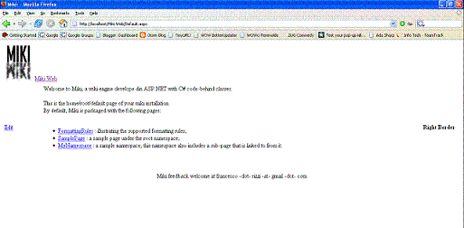 Miki Wiki Default Home page