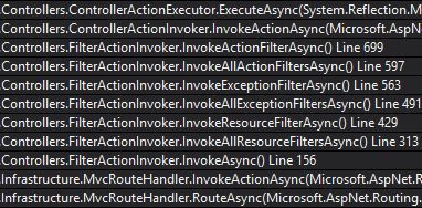 Full ASP.NET MVC call stack