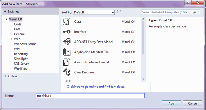 fig 1: New Project dialog