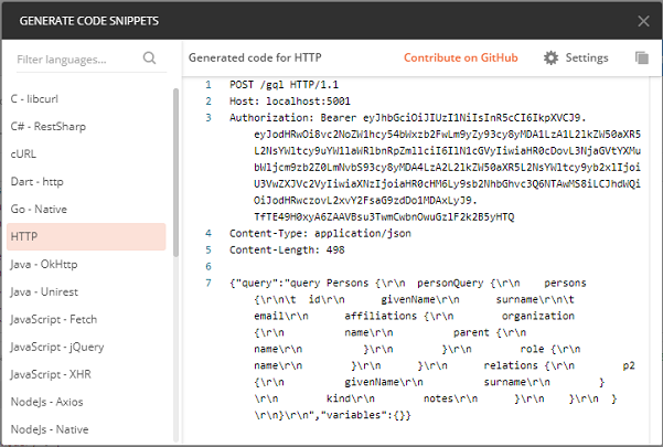 HTTP request from Postman