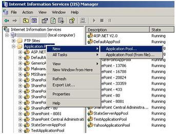 Application Pool Creation