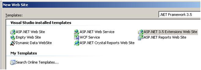 ASP.NET 3.5 Extensions new project templates