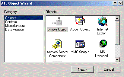 The ATL Object Wizard