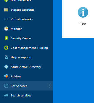 Bot services in portal