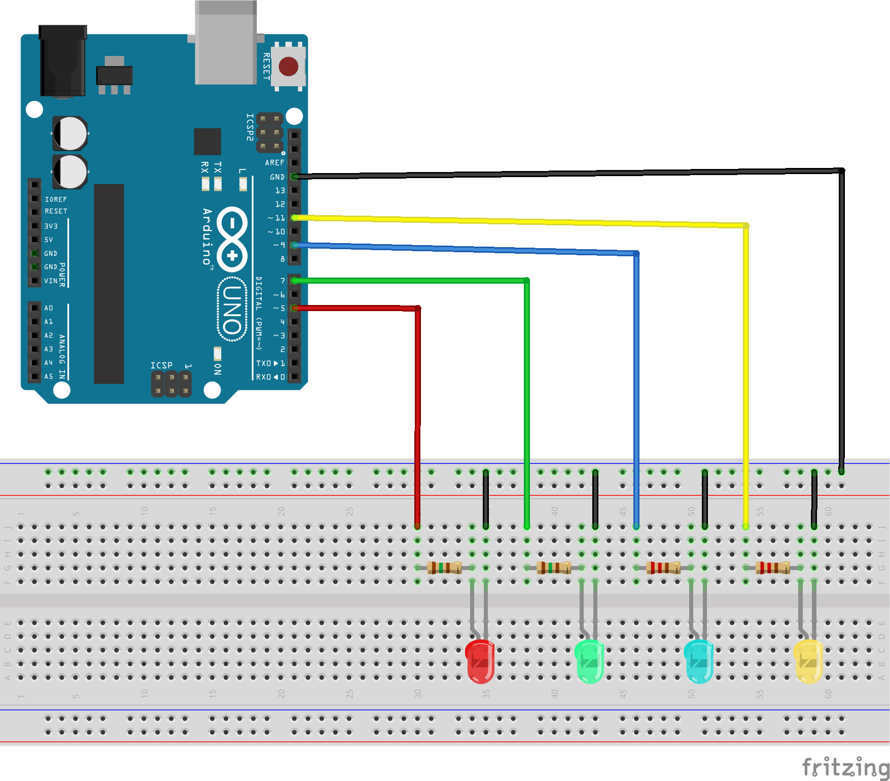 Arduino 4 leds