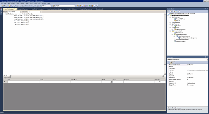 Snippet File in VS Designer