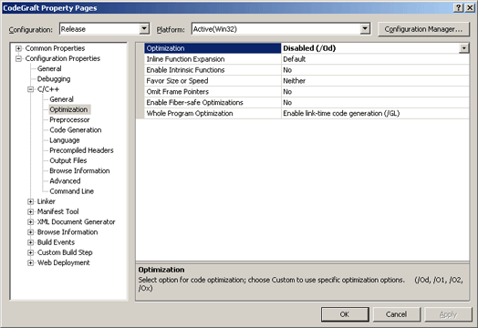 Disable Optimizations