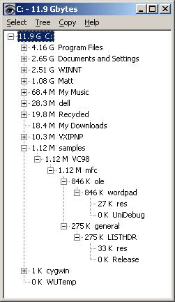 DiskUse example screen image