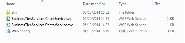 WCF service file structure