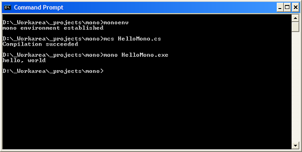 Mono in Windows XP