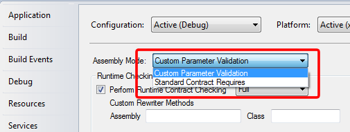 Assembly mode setting showing types