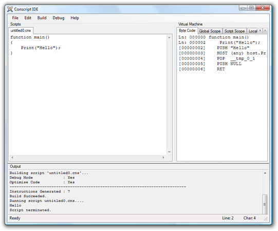 Simple script with accompanying byte code