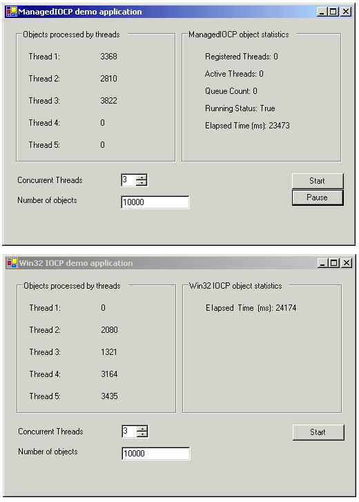 ManagedIOCP & Win32IOCP demo applications