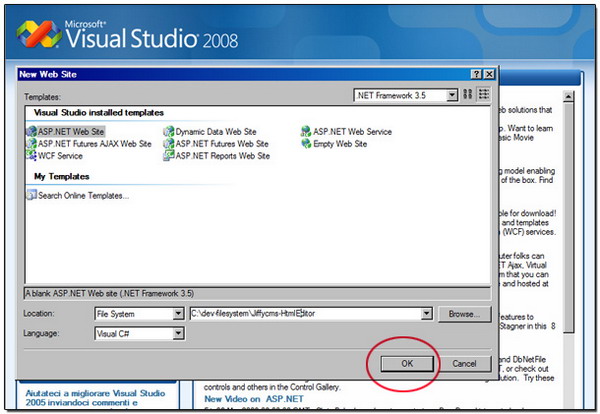 Create new project VS.NET