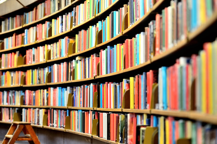 Round bookshelf in public library