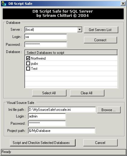 DBScriptSafe Demo application