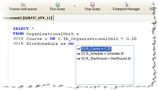 Sample Column IntelliSense