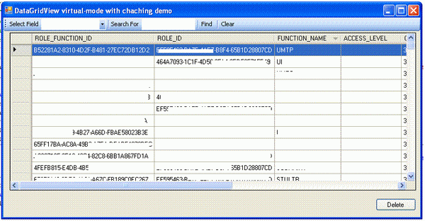 Win Form DataGridView Caching