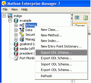 Import/Export Schema