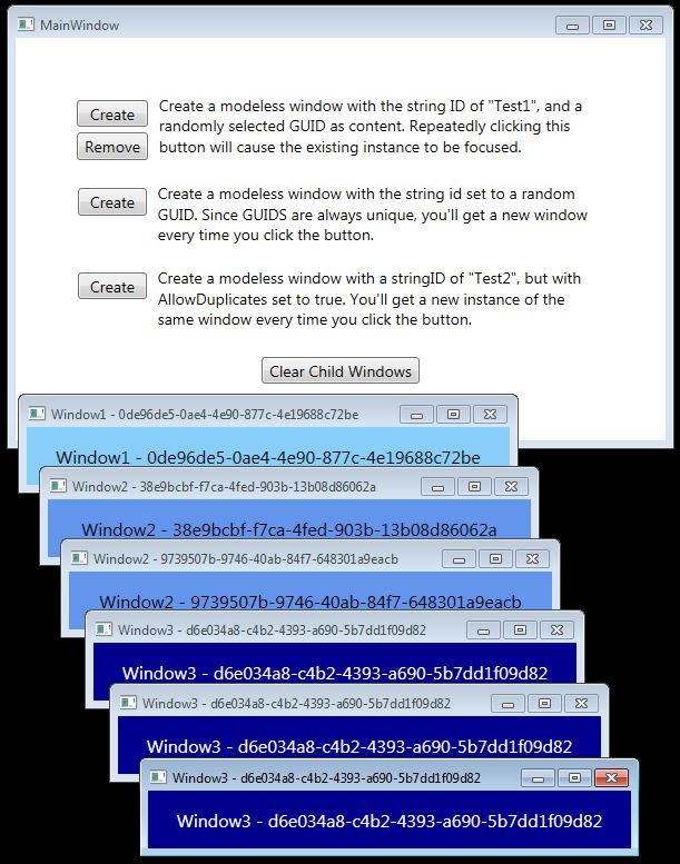 Modeless window manager screen shot