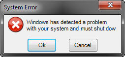 The fake system warning dialog