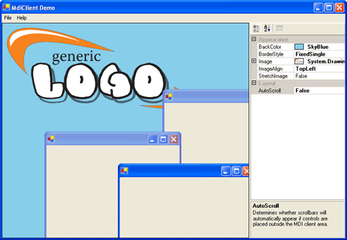 MdiClient Demo Application