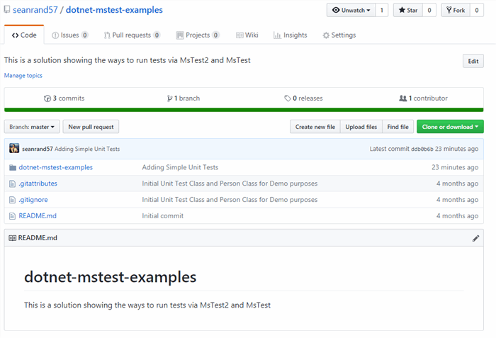 Sean Rand GitHub MsTest