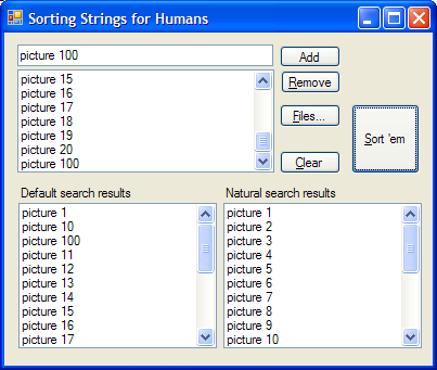 Demo sorting application