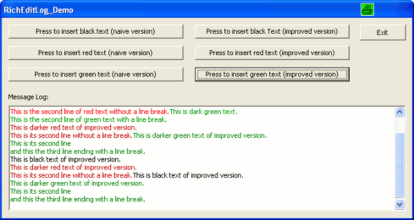RichEditLog_Demo Screenshot