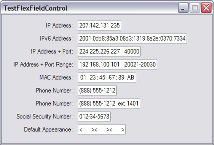 A screenshot of FlexFieldControl in action