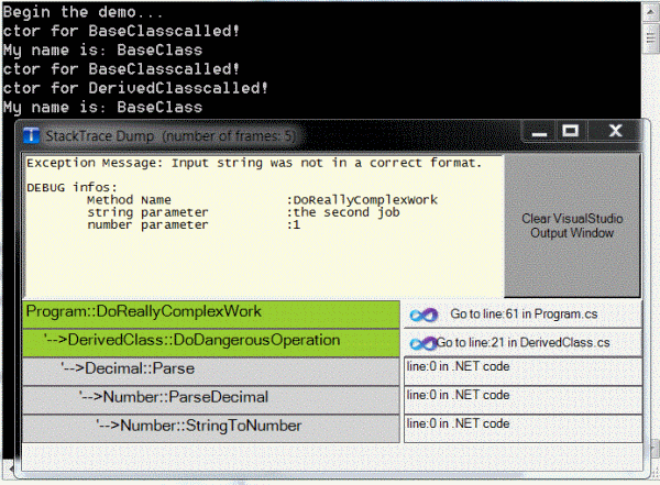 StackTraceDumperForm in action