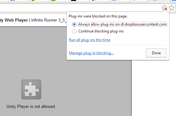 blocking the Unity webplayer plugin