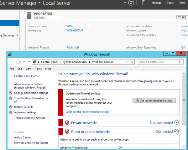 Windows Server 2012 Firewall