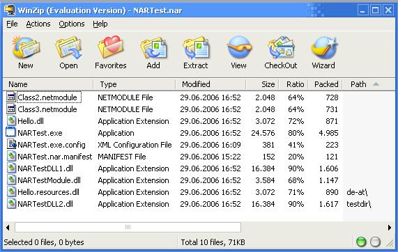 Sample application inside NAR archive